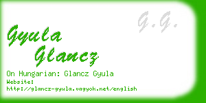 gyula glancz business card